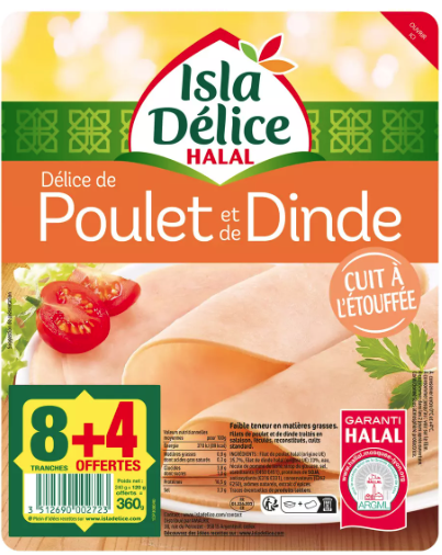 ID DELICE POULET CUIT A L'ETOUFFÉE 8+4 TRANCHES 360G X6